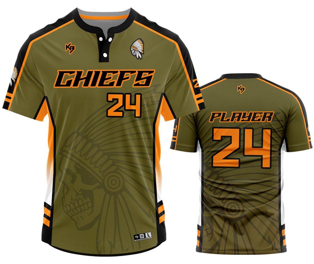 Chiefs Two Button Custom Softball Jersey